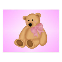 Cute Teddy Bear, For Baby Girl Postcard