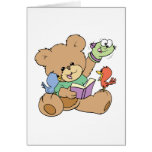 cute teddy bear imagination reading book with pupp card