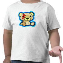 Cute teddy bear in rock style for kid tee shirts