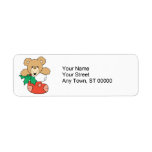 Cute Teddy Bear in Stocking Custom Return Address Labels