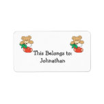 Cute Teddy Bear in Stocking Personalized Address Label
