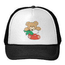 Cute Teddy Bear in Stocking Mesh Hat