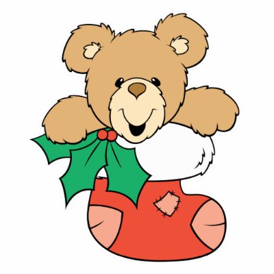 Cute Teddy Bear in Stocking Acrylic Cut Out by doonidesigns