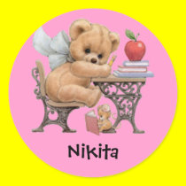 Cute Teddy Bear Personalized Name Gift stickers
