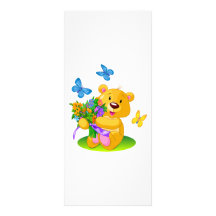 Cute teddy bear rack card template