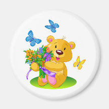 Cute teddy bear refrigerator magnets