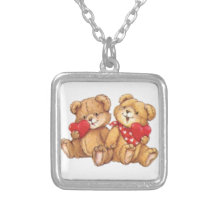 Cute Teddy Bear Valentine Couple Pendant