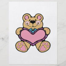cute teddybear with heart design full color flyer