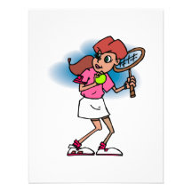 Cute Tennis Girl Custom Invites