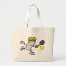 Cute tennis player tote bag