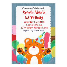 Cute Tiger - Kids Birthday Party invitation