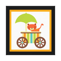 Cute Tiger Wrapped Canvas Kids Wall Decor Baby Stretched Canvas Prints
