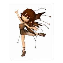 Cute Toon Autumn Fairy Postcard