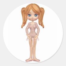 Cute Toon Ballet Student Round Stickers