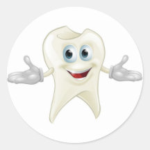 Cute tooth dental mascot sticker