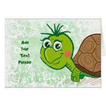 Cute Tortoise - floral greeting card