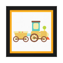 Cute Train Canvas Wall Decor for Baby Kids Gallery Wrap Canvas