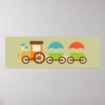 Cute Train Poster Wall Decor for Kids