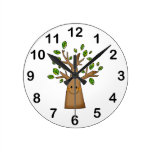cute tree round wall clocks