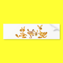 Cute Trio of Cartoon Kangaroos Bumper Sticker bumper stickers