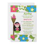 Cute tropical hula girls birthday party invitation