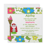 Cute tropical hula girls birthday party invitation