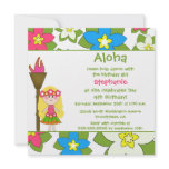 Cute tropical hula girls birthday party invitation