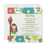 Cute tropical hula girls birthday party invitation