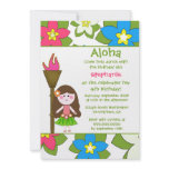 Cute tropical hula girls birthday party invitation
