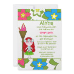 Cute tropical hula girls birthday party invitation