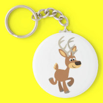 Cute Trotting Cartoon Deer Keychain