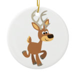 Cute Trotting Cartoon Deer Ornament