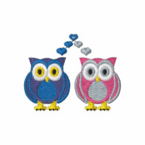 Cute True Love Owls Blue and Pink Polo Shirt
