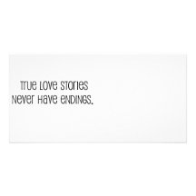 Cute, "True love stories" marriage quote Picture Card