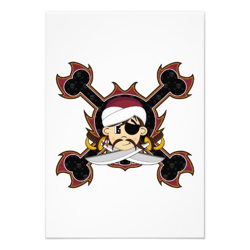 Cute Turban Pirate RSVP Card Personalized Announcements