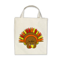 Cute TURKEY Thanksgiving Organic Shopping Bag
