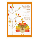 Cute Turkey & Tree Thanksgiving Invitations