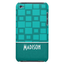 Cute Turquoise Squares Barely There iPod Covers