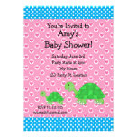 Cute turtle baby shower custom invitations