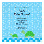 Cute turtle baby shower custom invites