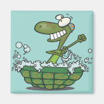 cute turtle bathing in his shell tub scrub a dub magnet