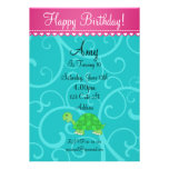 Cute turtle birthday invitation