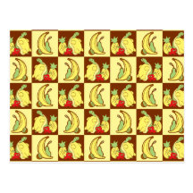 Cute Turtle Fruit Pattern Postcard