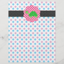Cute turtle polka dots full color flyer