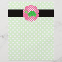 Cute turtle polka dots green flyer