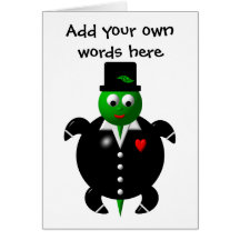 Cute turtle wearing a tuxedo! greeting card