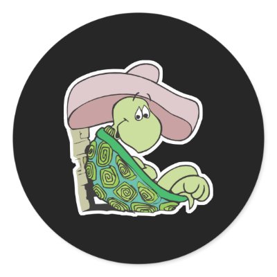 cute turtle wearing sombrero stickers by doonidesignsanimals