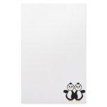 Cute Twin Penguins Custom Stationery