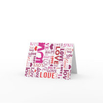 Cute typography love valentines card