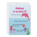 Cute Under the Sea Dolphin Birthday Party Invite
